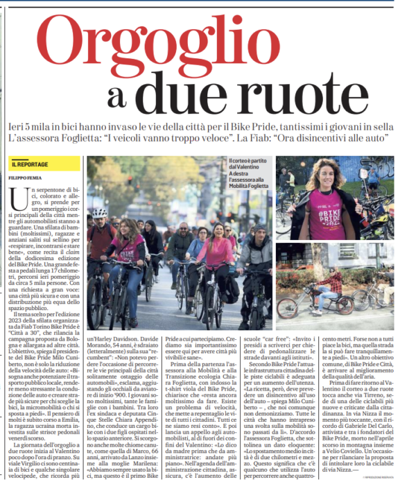 Bike Pride 2023 la Stampa